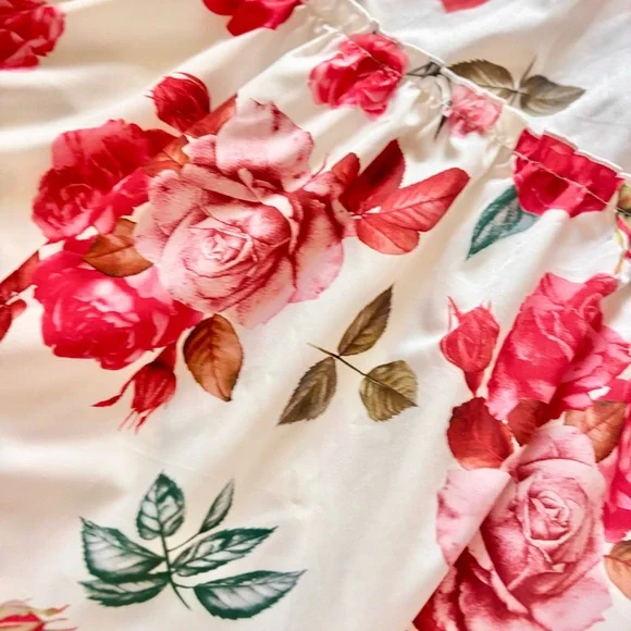 Floral Maxi Skirt - Red and Green - Picture 8 of 9